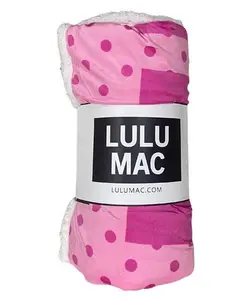 Lulu Mac Light Pink Blanket with Hot Pink Dots