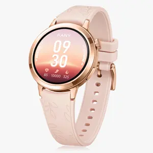 FanyLuna Wireless Silicone Smart Watch for Women - AMOLED Display, 110+ Sport Modes (Including Running), Fitness Tracker with Heart Rate/Sleep/SpO2 Monitoring, 7-Day Battery, Water Resistant, Bluetooth Free App, Ultra-Sleek Lightweight Round Wristwatch