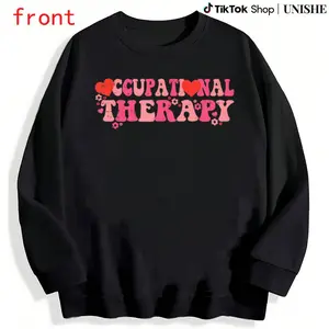 Occupational Therapy Valentines Day Retro Groovy Sweatshirt – Long Sleeve Unisex