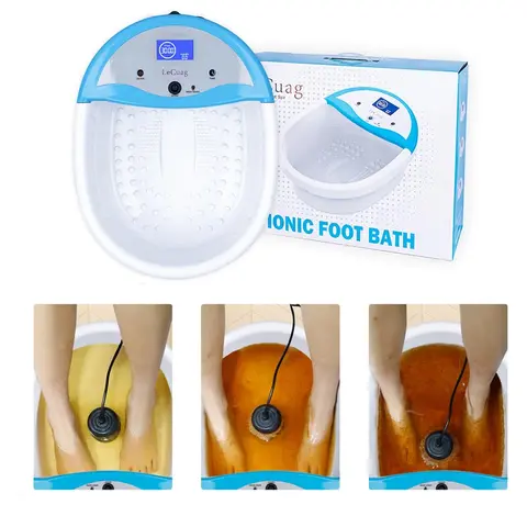 LeCuag WL-801A Ionic Foot Bath Detox Machine - Detox Foot Spa with Ion Cell Cleanse, Ion Concentration, AC 110-220V, Controller Unit, 2 Arrays, 17.48x13.98x6.65in, 6.94lbs, Gift Box, Home Wellness Massage Device for Stress Relief