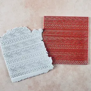 Boho Blanket Tribal Boho Rubber Stamp Texture Sheet Mat for polymer clay metal clay mixed media art