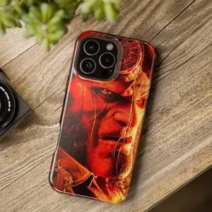 Hellboy Tough Phone Case, Dark Comic Design, Durable Shockproof Dual-Layer Protective Cover for iPhone 17 16 15 14 13 12 11 Pro Max