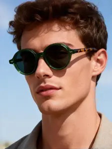 Trendy Small Round Frame Glasses, Unisex Casual Classic Design, Suitable for Outdoor Activities, Driving, Fishing, Hiking, Party, Gift