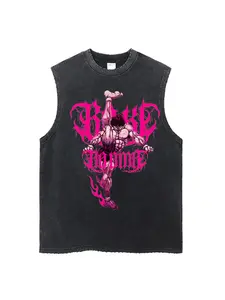 Baki Hanma Tank Top, Gym Essential, Vintage Casual Crewneck Short Sleeves Menswear T-shirt Classic Cotton Fabric Streetwear