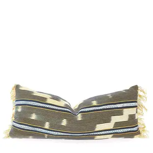 Blue and Yellow Striped Boho Chair Pillows
