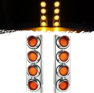 Partsam Trailer Truck Air Cleaner Light Bar Bracket Lights