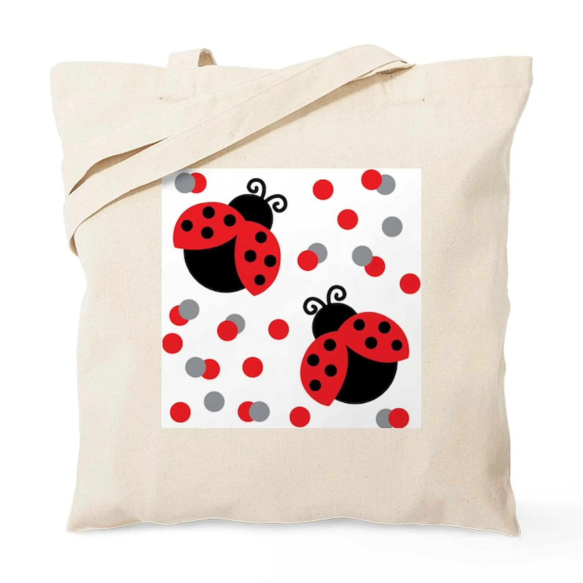 Ladybug Dou Tote Bag, Cloth Shopping Bag, Handbag, Shoulder Bag for Women, Bag Gift for Mom Mother Sister