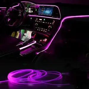 RGB Neon LED Strip - 5m DIY Dashboard Ambient Optical Fiber Strips Lamp with USB Drive - Car Interior Decorations Atmosphere Light, USB Powered Car Interior LED Light