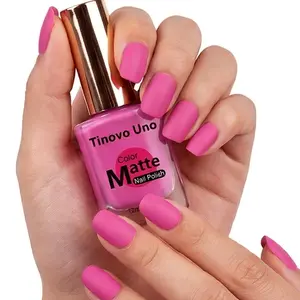 Tinovo Uno12ml velvety smooth matte rose-pink nail polish, Nail art, with a matte finish, features quick-drying, long-lasting formula wear-resistant and chip-resistant, even beginners can achieve an even matte finish, perfect for warm skin tone