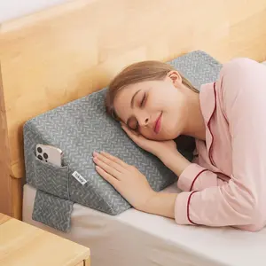 Bed Gap Filler Wedge Pillow, High-Density Foam Contour Pillow to Fill The Gap Between Mattress and Headboard, Supportive for Sleep & Reading