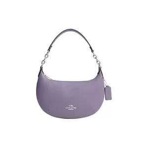 COACH Payton 28 Leather Tote Bag with Zipper Closure in Silver and Lavender for Women