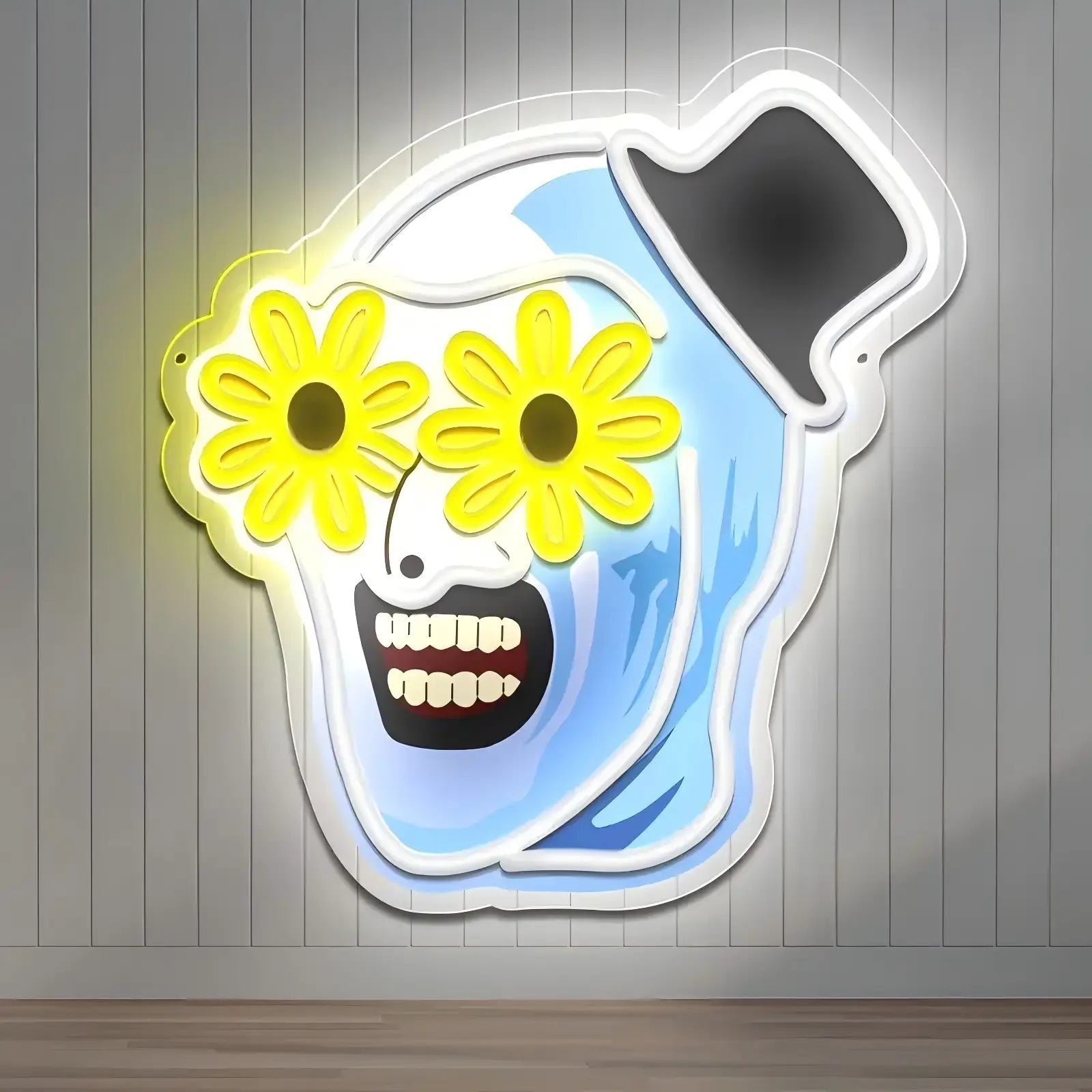 Art The Clown Terrifier Neon Sign, USB Powered Single Color LED Wall Decor For Halloween Parties And Decorations, Lighting And Decor Accessory Gift Gl