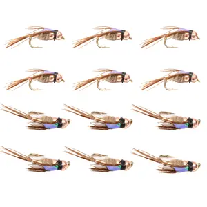 Floating Feather Supply Two Bit Hooker Fly 12 Pack – Trout Nymph Size 14-18