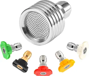 Tool Daily Pressure Washer Shower Nozzle for Soft Wash, 5 Power Washer Nozzle Tips, Soft Rain Shower Sprinkler for Car Washing and Garden Watering, 1/4 Inch Quick Connect