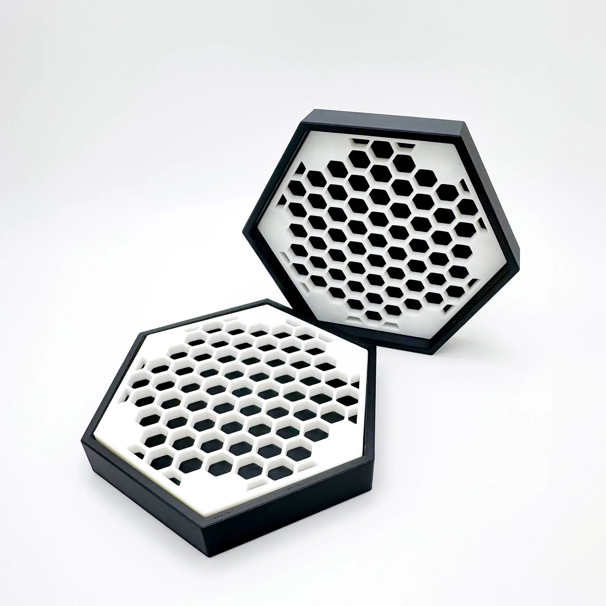 Levitation Coaster - Hexagon Edition in Classic White - Set of 2