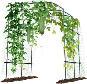 Lilypelle Tall Garden Arch Trellis, 87in Tall Metal Plant Support Trellis Archway for Climbing Vine Vegetable/Fruit/Flower Outdoor Yard Lawn Garden
