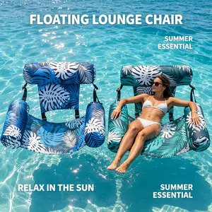 Inflatable Pool Float Chair 2 Pack, Stable Water Recliner for Adults, Thickened Wear-resistant Floating Lounge Chair for Pool Lake Beach