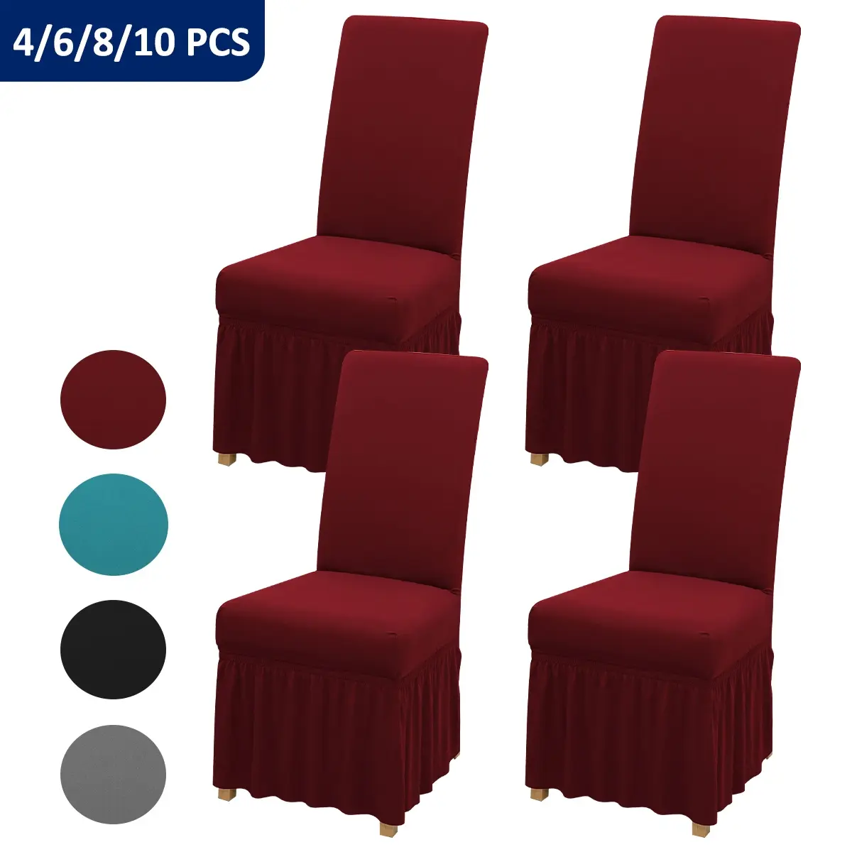 Elastic Milk Silk Chair Covers Set, Universal Chair Cover, Washable Chair Slipcover, Removable Washable Fabric, Multiple Colors Available, Ideal for Home Kitchen Party Hotel Decorations, Dining Chair Protector