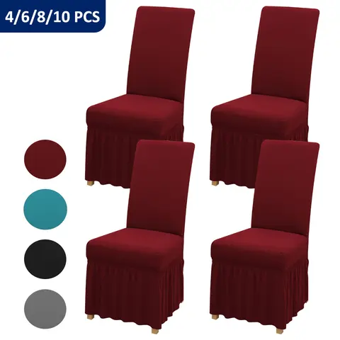 Elastic Chair Covers Set, Removable Washable Fabric, Multiple Colors Available, Ideal for Home Kitchen Party Hotel Decorations, Stretchy Chair Covers