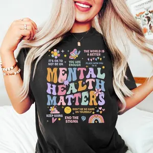 Mental Health Matters Shirt, Mental Health Shirt, Anxiety Shirt, Motivational TShirt, Therapy Tee Fit Soft Top Womenswear Comfortable Streetwear