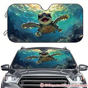 1pc underwater cartoon turtle pattern car sunshade 2D high-definition printing, car sunshade effectively blocks sunlight, suitable for decorating the front windshield of General Motors, RVs, and trucks