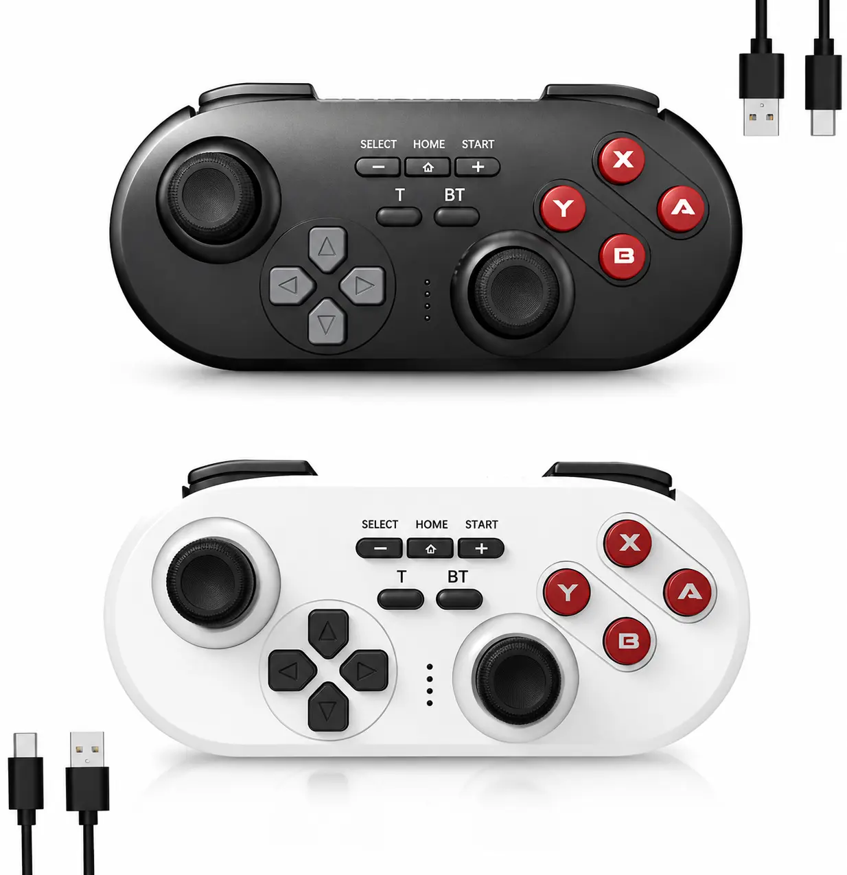 CORESI Wireless Controller 2 pack for Nintendo Switch/Lite/OLED/Switch 2/PC/Steam Deck, Dual Vibration/Turbo/Ergonomic (Black&White)