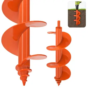 Auger Drill Bit for Planting - 4"x 12" Heavy-Duty Garden Auger Drill Bit, Fits 3/8" Hex Drive Drill - Bulb Planter Tool, Auger  Hole Digger for Bulbs, , Fence Posts