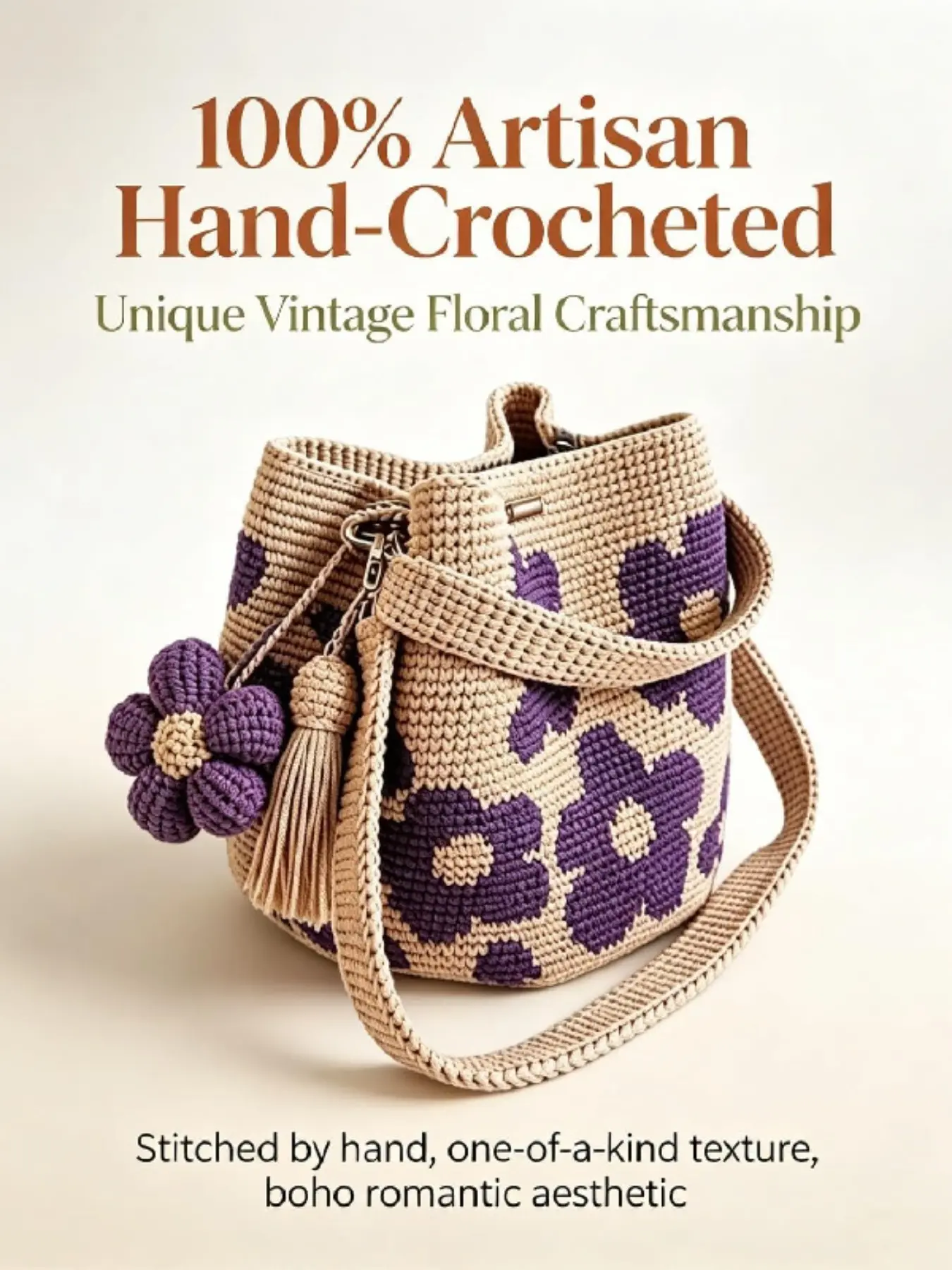 Handmade Crochet Flower Bucket Crossbody Shoulder Handbag, Women's Mesh Knit Shoulder Bag, Hand Crocheted Bag, Cute Floral and Fringe Decor, Large Capacity, Fashionable, All Seasons, Crossbody Crochet Bags, Casual Fashion Bag