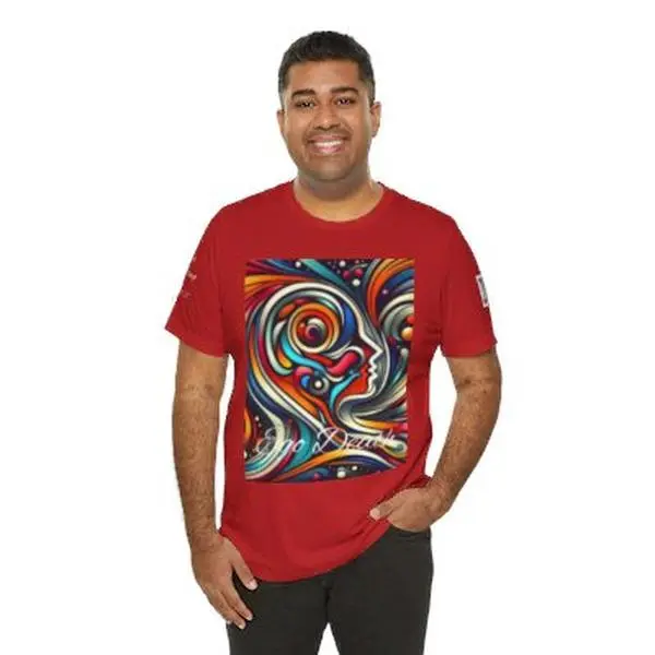 Ego Death Unisex Jersey Short Sleeve Tee Streetwear Top Casual Shortsleeve Tshirt Round Neck Cotton Soft Athletic Print Classic Fabric Knit Love Esoteric  QR Code men s