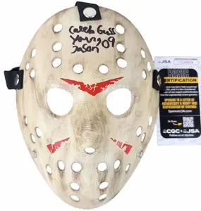 Caleb Guss signed Hockey Mask Young Jason Voorhees - Friday the 13th