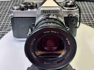 Nikon FE 35mm Film Camera, Two  lenses, Flash & Data Back! [TESTED]