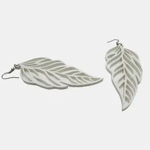 The "Ella" Earrings 3D printed - Abstract Bold Leaf Earrings - Pink Jewel Box