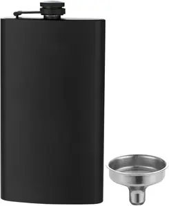 12 Oz Flask for Matte Black Stainless Steel Leakproof with Funnel, Idea Flask 12 Oz Flask for Matte Black Stainless Steel Leakproof with Funnel, Idea Flask