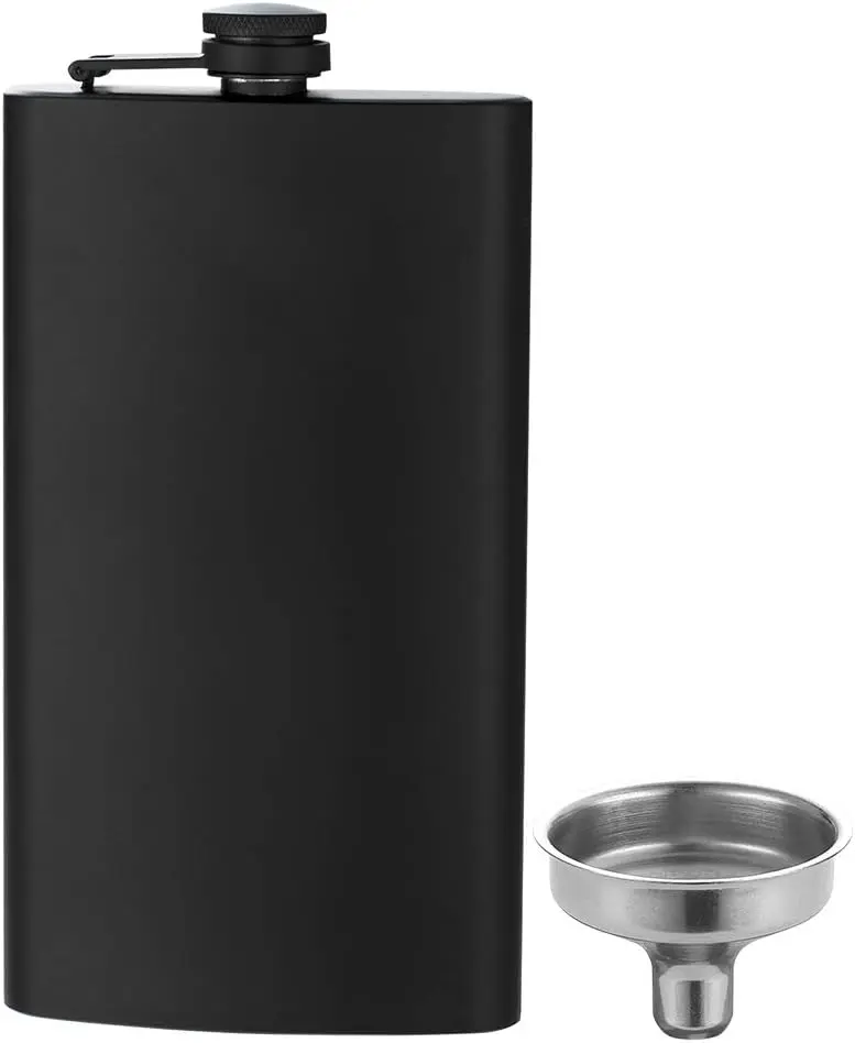 12 Oz Flask for Matte Black Stainless Steel Leakproof with Funnel, Idea Flask 12 Oz Flask for Matte Black Stainless Steel Leakproof with Funnel, Idea Flask