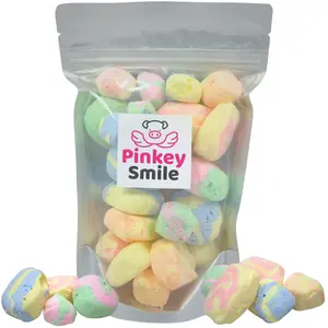 Freeze Dried Candy Lemonade Mix Salt Water Taffy 2 oz - Cut To Bite Sized Pieces - Ships In Box - Deliciously Crunchy, Intense Flavor, Lightweight Snack