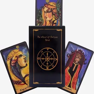 The Wheel Of Fortune Tarot Cards, Vintage Telepathy Tarot Card Deck For Beginners