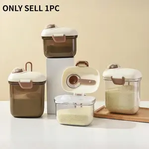 Baby Formula Storage Box, PP Material, Lightproof, Home/cereal Storage, Portable Layered Design, Includes Measuring SpoonBaby Formula Storage Box, PP Material, Lightproof, Home/cereal Storage, Portable Layered Design, Includes Measuring Spoon