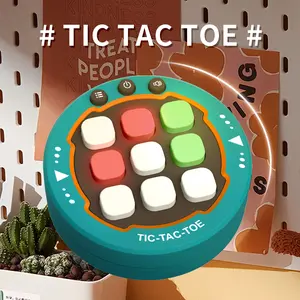 Intelligent AI Tic-tac-toe, electronic press handheld game machine, decompression logical thinking training educational toys, pop interactive toys for friends or family