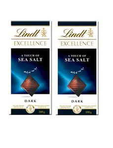 Lindt Excellence Sea Salt Dark Chocolate Bars 3.5 oz Pack of 2