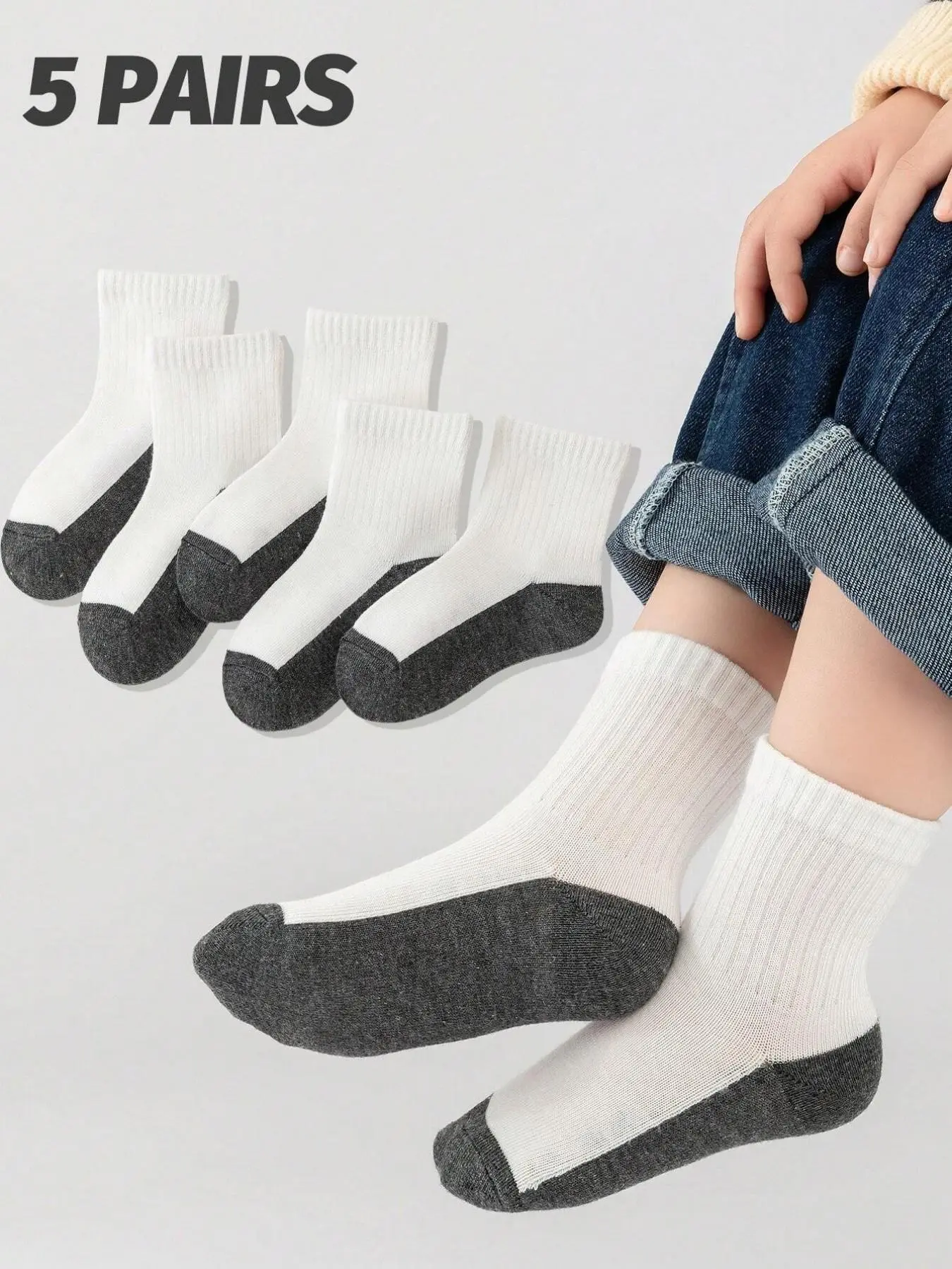 5 Pairs Kids Ankle Socks, 3-12 Years Boys Girls, All Season Cartoon Pattern, Comfortable Sweat-Wicking, Anti-Odor, School Style, Daily Wear
