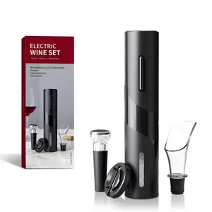 Stainless Steel Electric Wine Opener Set with Luxury Base Fully Automatic Cork Remover Gift Boxed Smart Opening System Ergonomic Design Food Grade Material Ideal for Home Parties Restaurants Bars