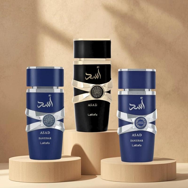 Asad, Asad Zanzibar & Asad Zanzibar Limited Edition Eau de Parfum Sprays 100ml (3.4oz) by Lattafa | Bold Sophistication Meets Exotic Adventure (Bundle)