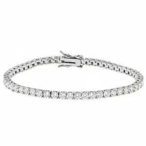 JTV White Cubic Zirconia Rhodium Over Brass Tennis Bracelet 10.08ctw