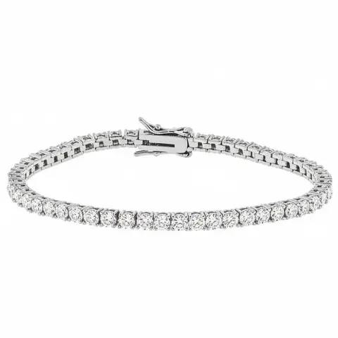 JTV Classic Tennis Bracelet for Adults - 10.08ctw White Cubic Zirconia Rhodium Over Brass Jewelry Bracelet, 7.25-8" L x 0.16" W, Box Clasp Closure, White Diamond Simulant Casual Wear Piece