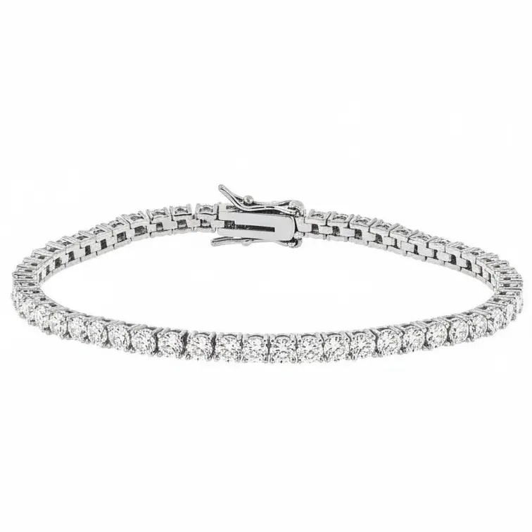 JTV Black, Pink and White Cubic Zirconia Rhodium Over Brass Tennis Bracelet Bundle