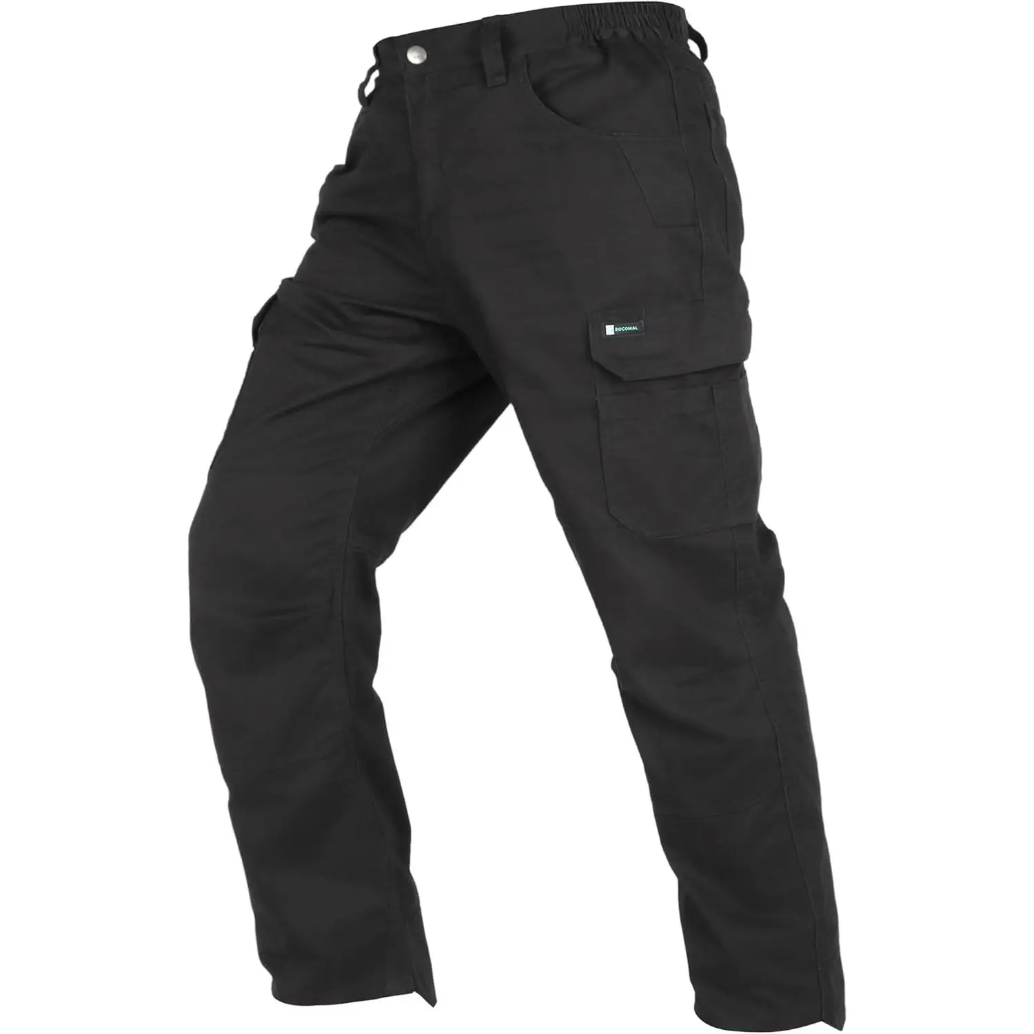 Men's 100% Cotton Work Cargo Trousers - Menswear, 12 Multi-Pockets, Relaxed Fit, Durable, Water Resistant Outdoor Hiking Pants for Adult Males