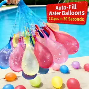 444 Pcs Quick Fill Water Balloons Set, Summer Outdoor Fun Party Toys, Family Water Fight Game Props, No Knotting Required