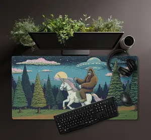 Gaming Setup The Big Lez Show Deskmat with Sassy The Sasquatch, Funny Aussie Cartoon Mouse Pad, Chill Meme Deskpad, Vibrant Desk Mat for PC Setup