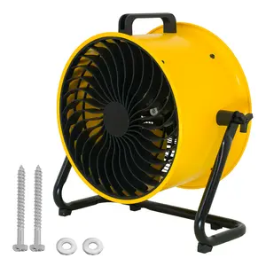 16" High Velocity Turbo Fan with Tilting Head - 2700 CFM 3-Speed Efficient Air Circulation Drum Fan Ideal for Home, Garage, or Workshop Use