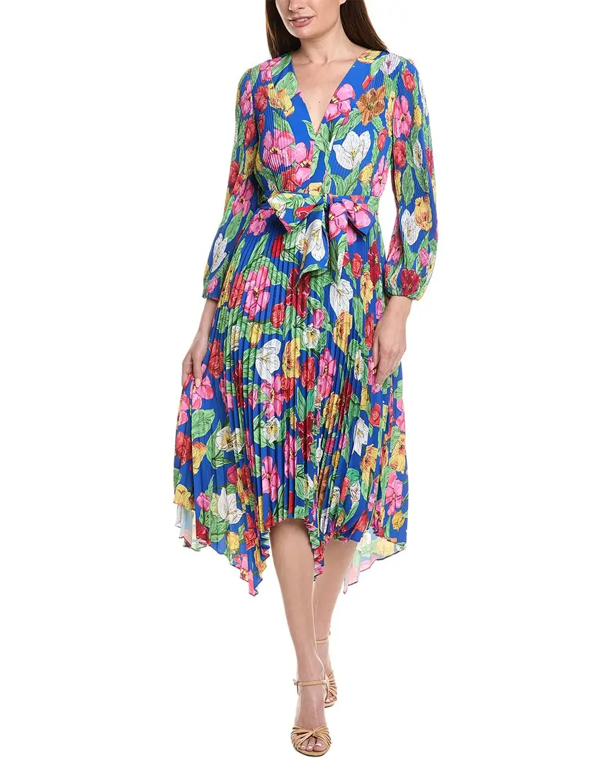 Milly Liora Tulip Rosette Pleated Midi Dress